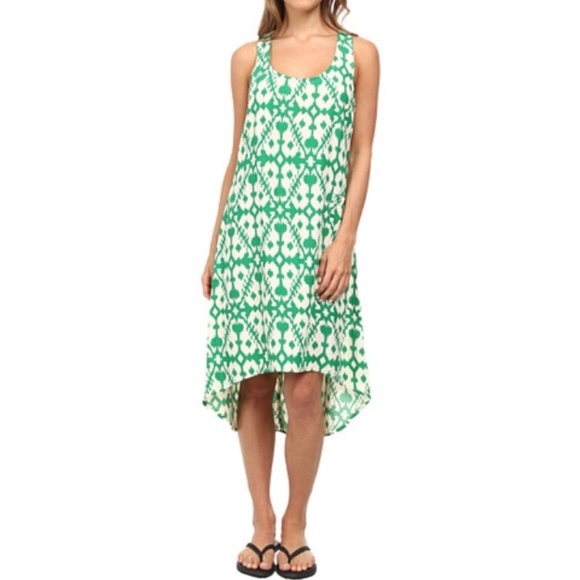 Kavu Dresses & Skirts - KAVU Jocelyn Evergreen T Back High Lo Dress